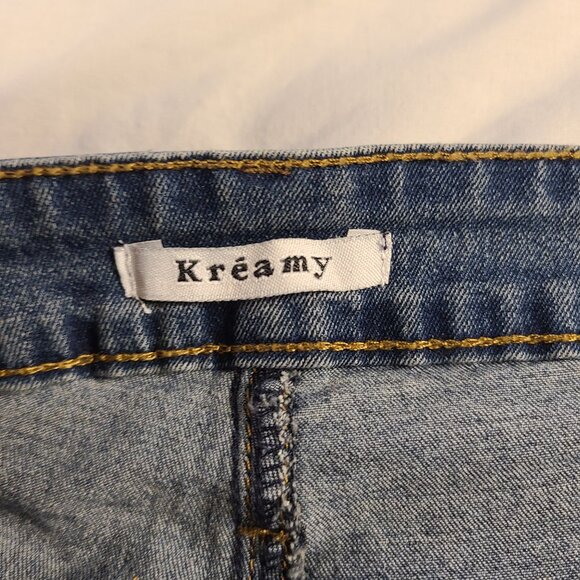 Kreamy Women's 2X Pants Flared Leg Opening Jeans Blue - Picture 4 of 10